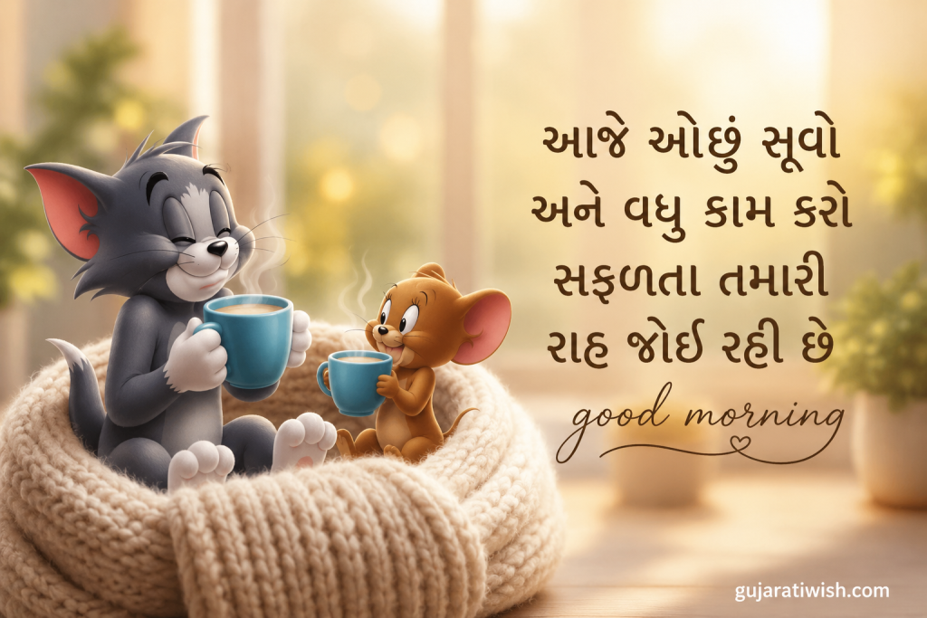 Funny good morning wishes for brother in gujarati