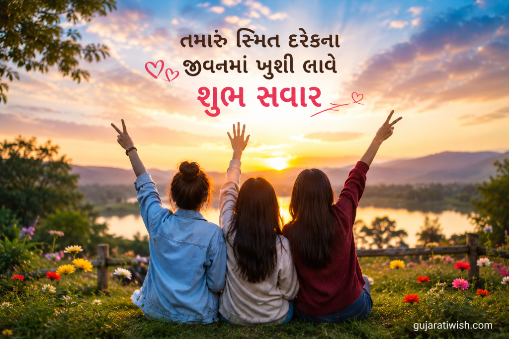 Beautiful Gujarati Good Morning Wishes for Friends