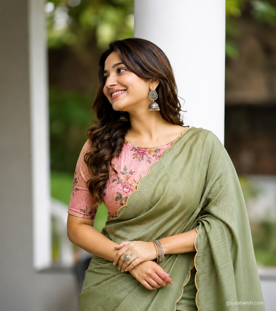Round neck cotton blouses designs