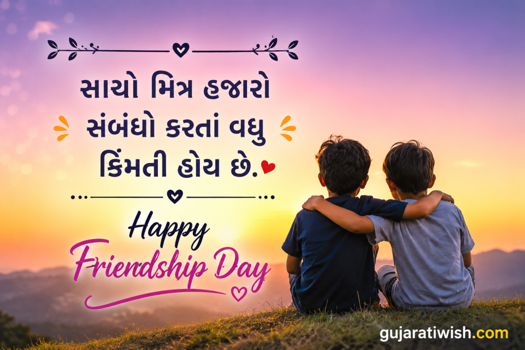 Simple Friendship Day Quotes in gujarati images