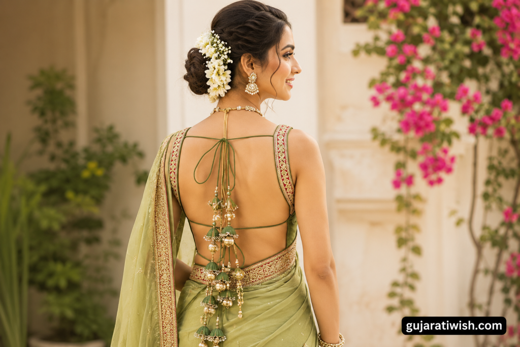 Back Neck Blouse with Tassels