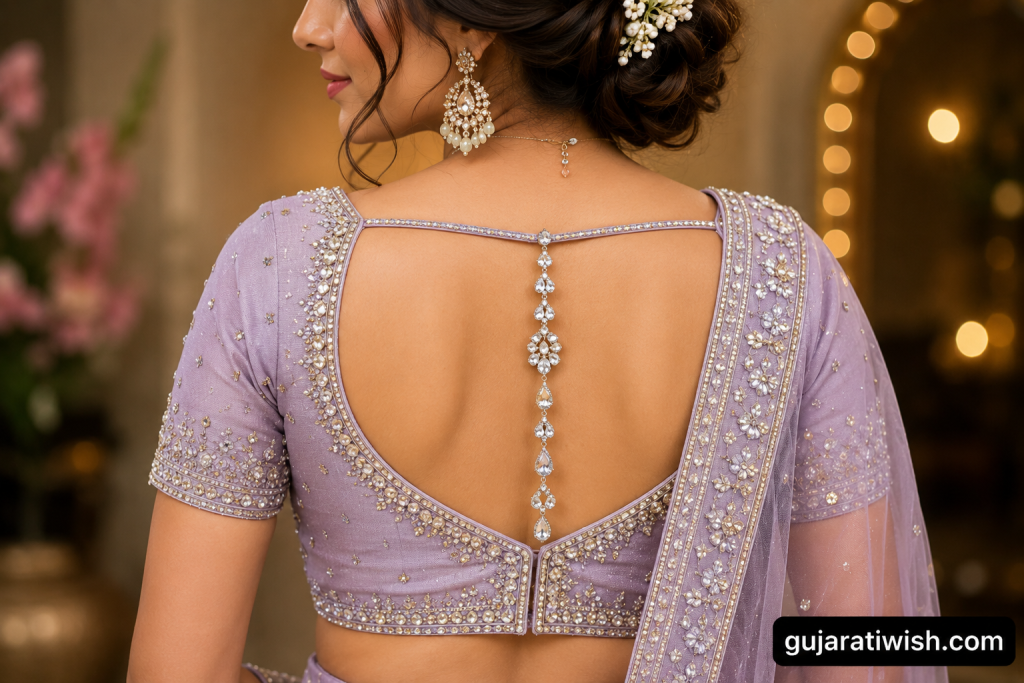 Back Neck with Stone Work blouse