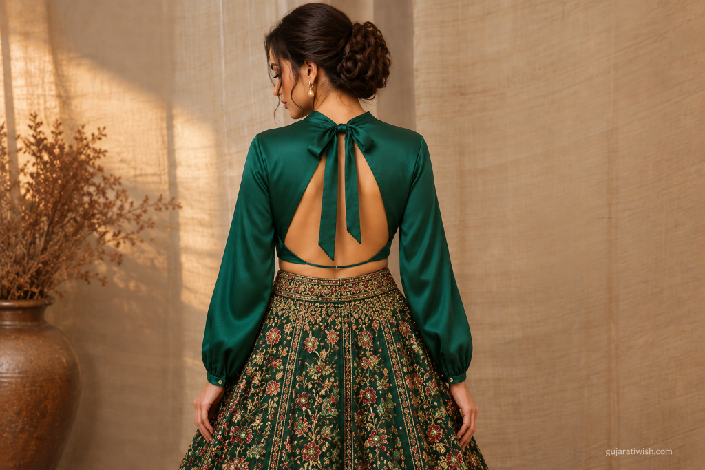 Bow tie back blouse designs