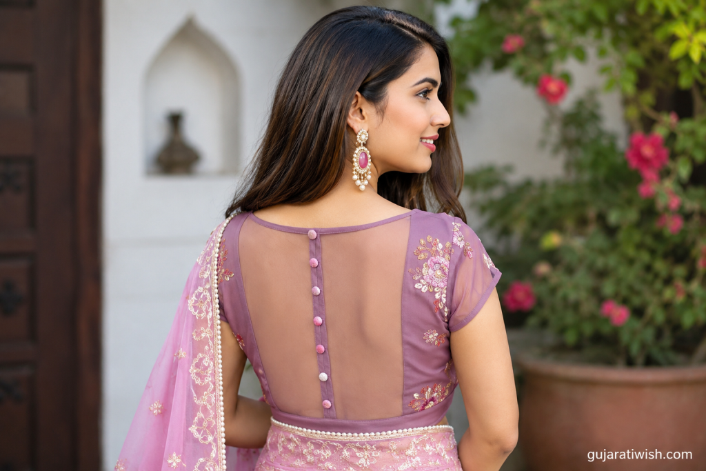 Button-back blouse designs style 