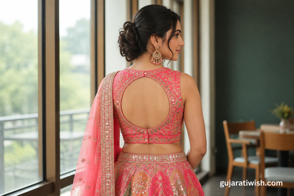 Circular Cut Back blouse Design