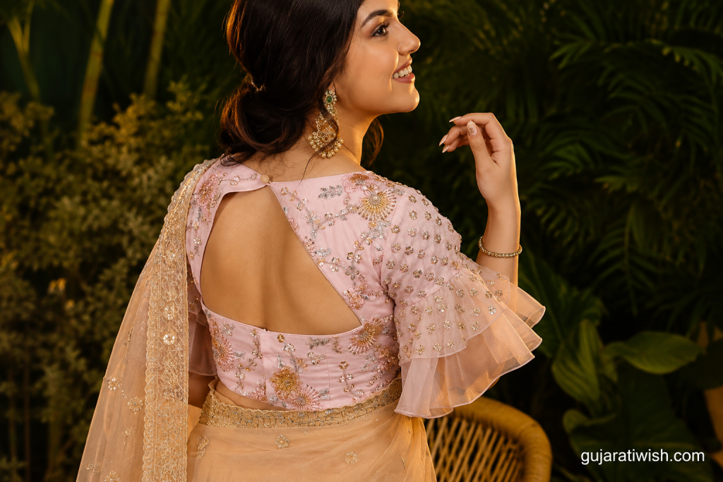 Designer back neck blouse