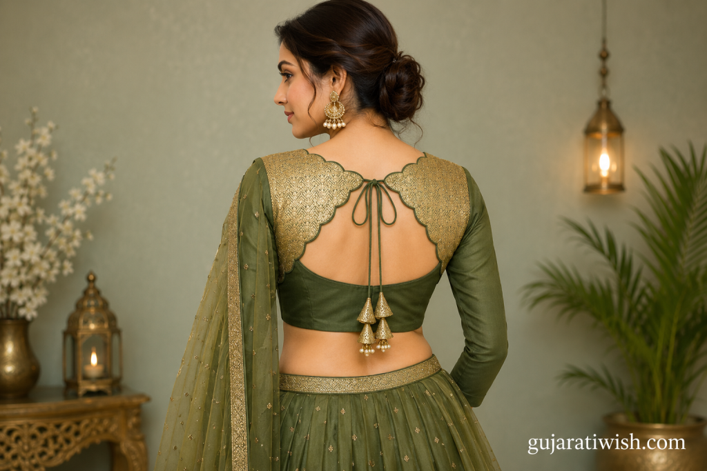 Elegant Patch Work Neck Design