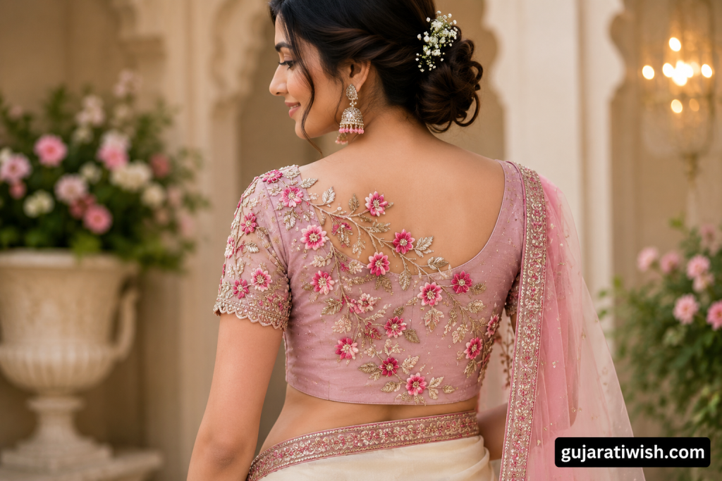 Floral Embroidery Back Design