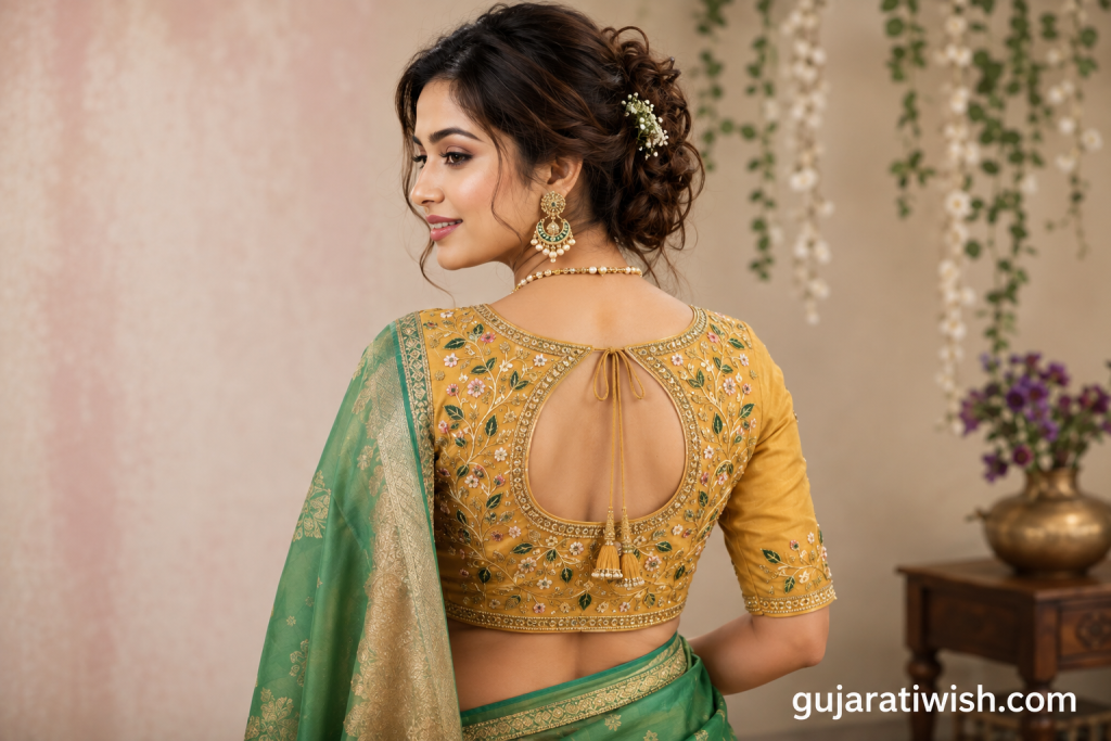 Pot Neck Blouse Designs