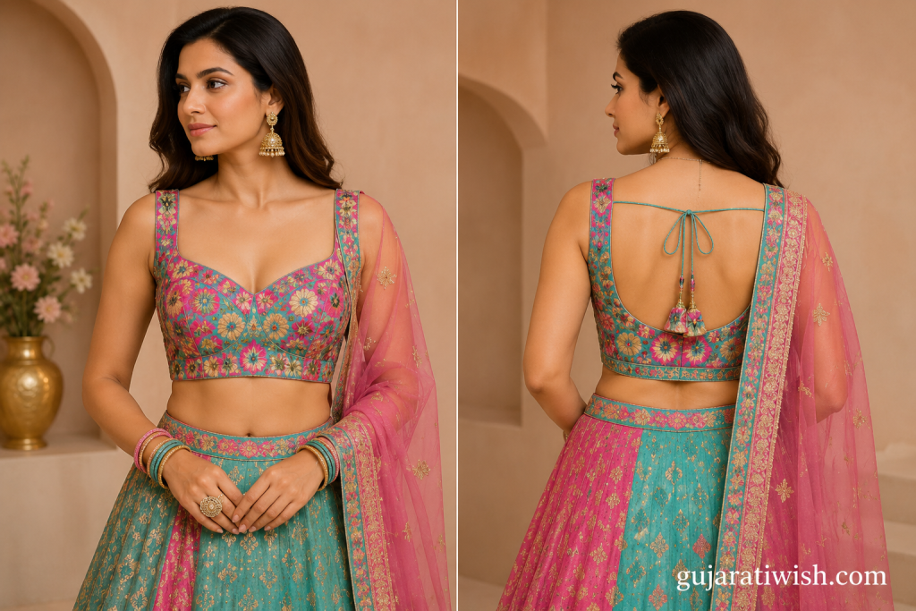 Simple Back Neck Blouse Design