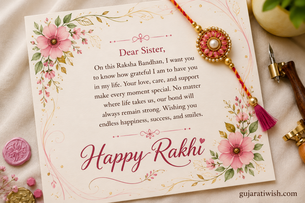Special Handwritten Note for sister in rakshabandhan