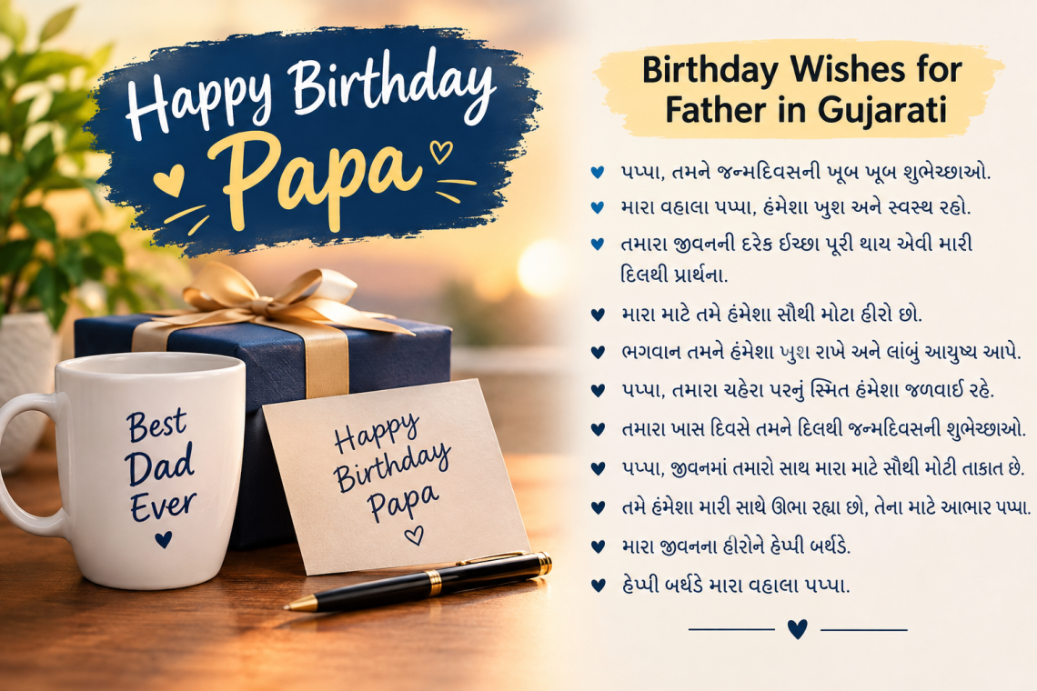 Birthday Wishes for Father in Gujarati