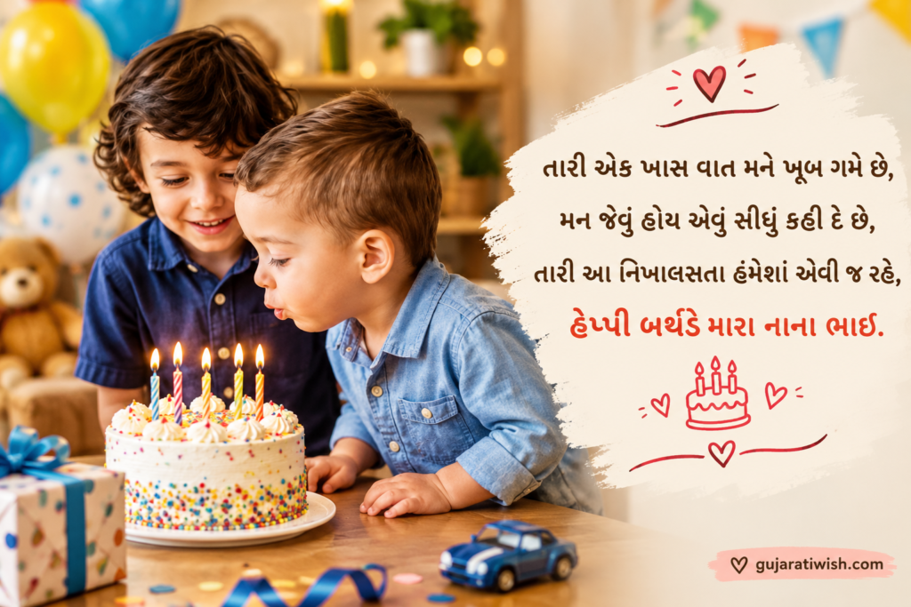 Birthday Wishes for Little Brother in Gujarati