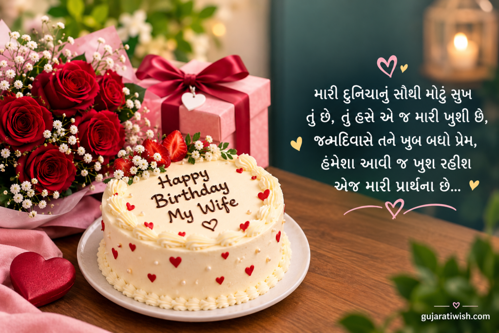 Birthday Wishes for Wife in Gujarati