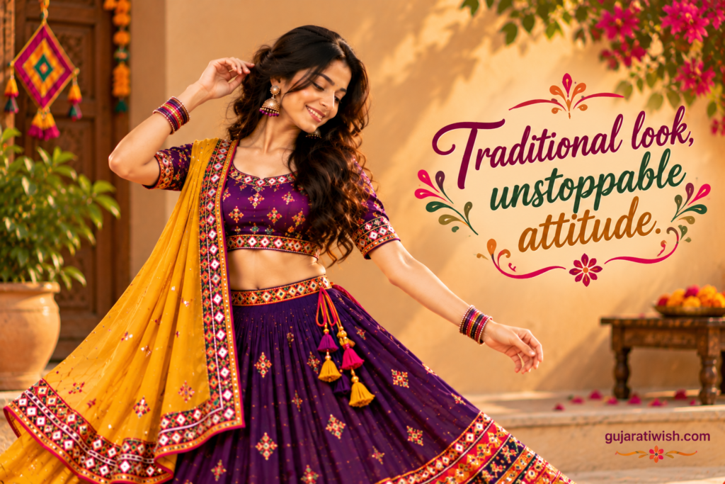 Chaniya Choli Captions With Attitude