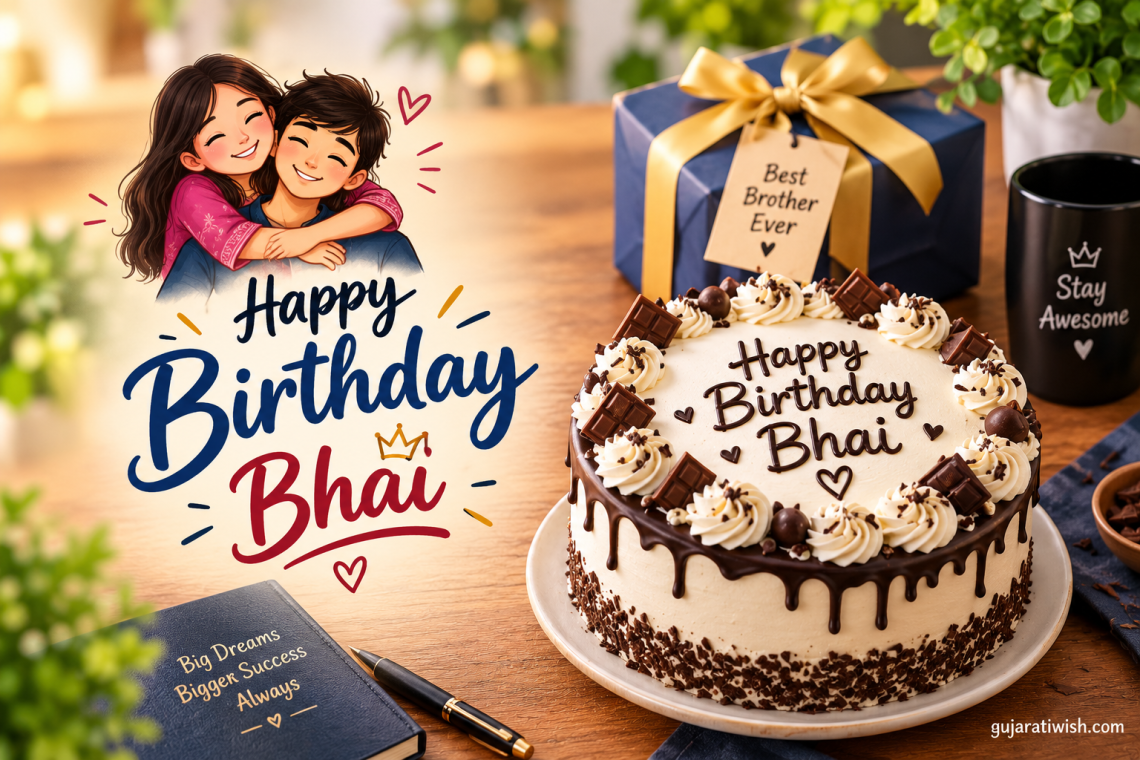 Happy Birthday Wishes for Brother in Gujarati