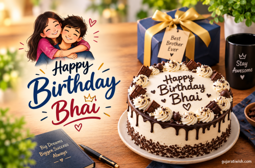 Happy Birthday Wishes for Brother in Gujarati
