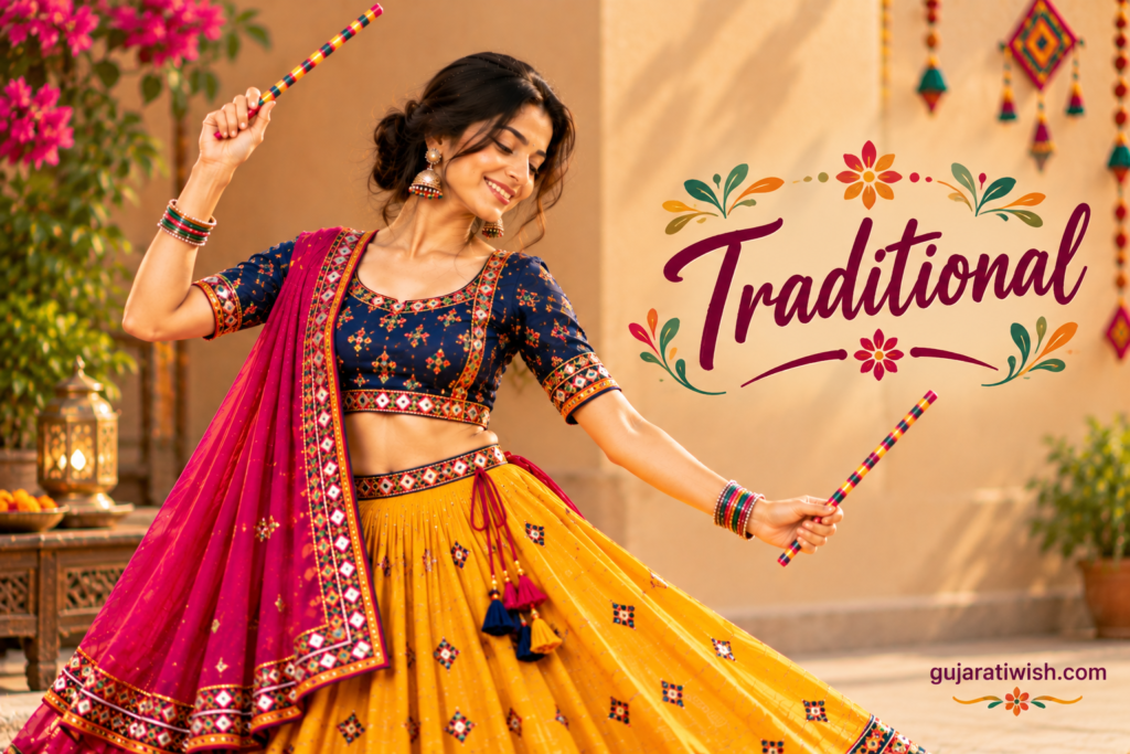One-Word Chaniya Choli Captions