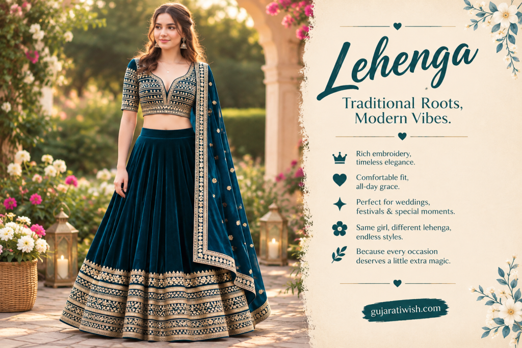 One-word Lehenga Captions For Girls