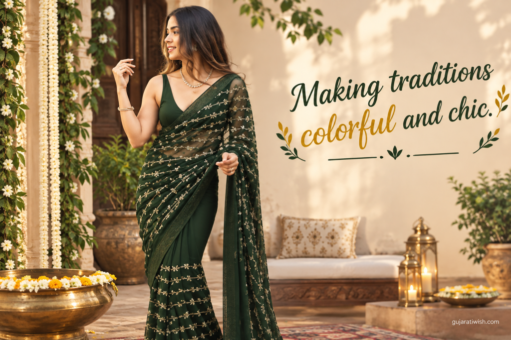Saree Captions for Festive Look