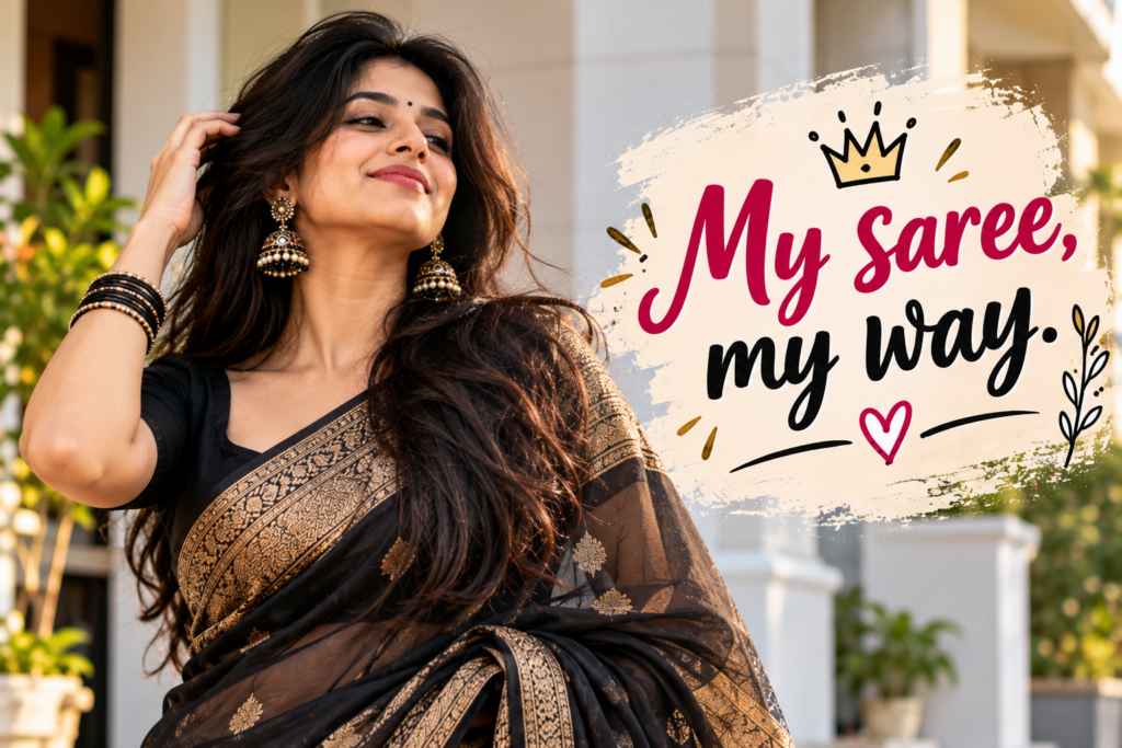 Saree Captions for Girls With Attitude