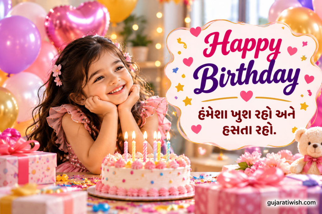 Happy Birthday Wishes for Daughter in Gujarati